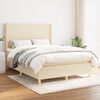 vidaXL Boxspring met matras stof cr&egrave;mekleurig 140x190 cm