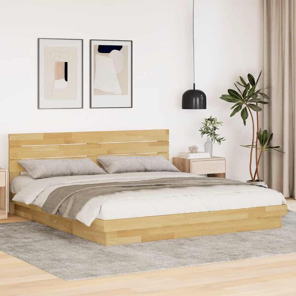 vidaXL Bedframe hoofdeinde zonder matras 180x200 cm massief hout eiken
