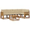 vidaXL Buiten bankenset met kussen 6 pcs Natuurlijk en Beige