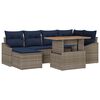 vidaXL Tuin Sofa Set met opslag 7 pcs Grijs Poly riet