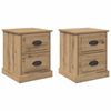 vidaXL Nachtkastje 2 pcs Artisan Eiken 39 x 39 x 47.5 cm Bewerkt hout
