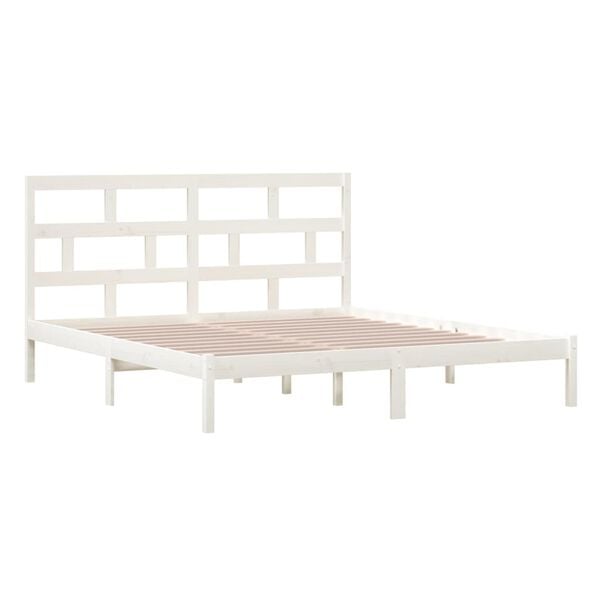 vidaXL Bedframe massief hout wit 180x200 cm