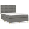 vidaXL Boxspring met matras stof donkergrijs 140x200 cm