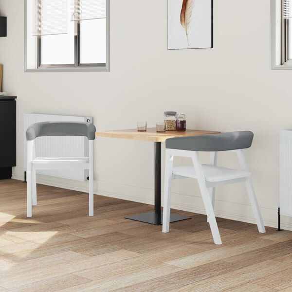 vidaXL Eettafelstoelen 2 pcs Wit 54 x 57 x 73 cm Massief Rubberhout