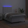vidaXL Boxspring met matras en LED kunstleer wit 120x190 cm