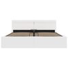 vidaXL Bedframe met opslag hydraulisch LED kunstleer wit 180x200 cm
