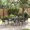vidaXL Tuin eettafelset 7 pcs Bruin poly rattan