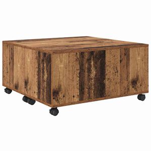 vidaXL Salontafel met lade Oudhout 75 x 75 x 38 cm Bewerkt hout