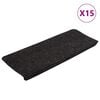 vidaXL Trapmatten zelfklevend 15 st 65x24,5x3,5 cm antracietkleurig