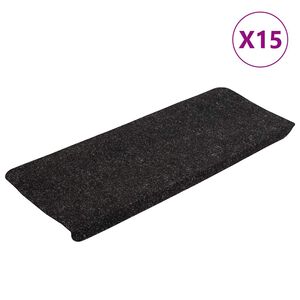 vidaXL Trapmatten zelfklevend 15 st 65x24,5x3,5 cm antracietkleurig