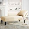 vidaXL Chaise longue met kussen corduroy stof cr&egrave;mekleurig