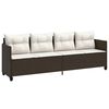 vidaXL Ligbed met kussens poly rattan bruin