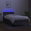 vidaXL Boxspring met matras en LED stof donkergrijs 80x200 cm