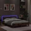 vidaXL Bedframe met hoofdeinde en LED gerookt eikenkleurig 140x200 cm
