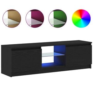 vidaXL Tv-meubel met LED 120x30x36 cm bewerkt hout zwart eiken