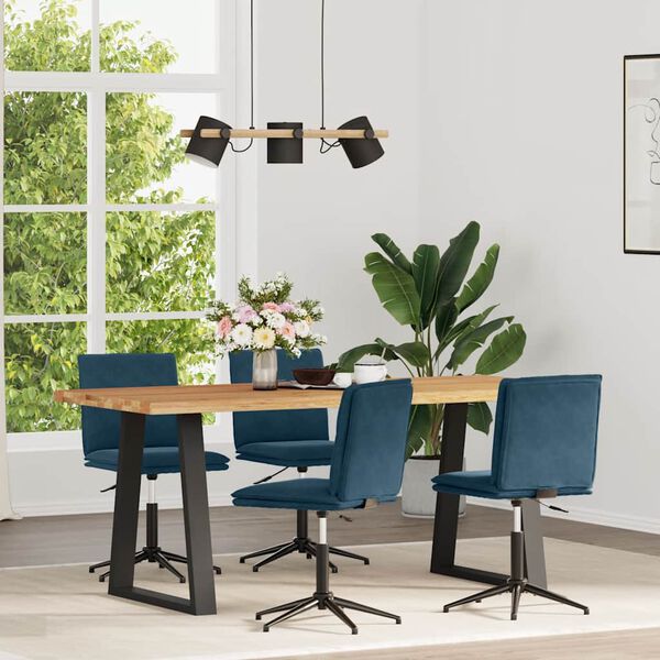 vidaXL Eetkamerstoelen 4 st fluweel blauw