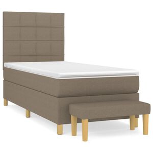 vidaXL Boxspring met matras stof taupe 80x200 cm