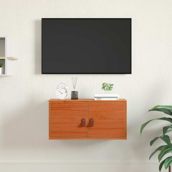 vidaXL Wandkast met plank Wasbruin 60 x 30 x 30 cm Massief grenenhout