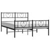 vidaXL Bedframe met hoofd- en voeteneinde metaal zwart 140x200 cm