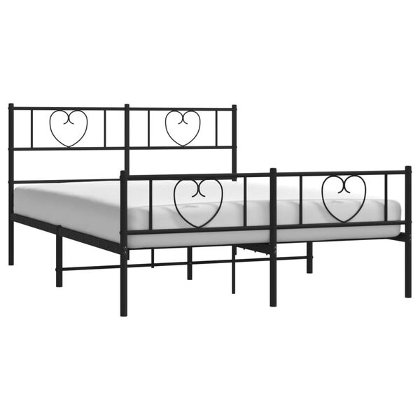 vidaXL Bedframe met hoofd- en voeteneinde metaal zwart 140x200 cm