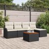 vidaXL Tuinbankenset met kussen 6 pcs Zwart poly rattan