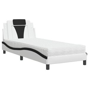 vidaXL Bed "Viana" met matras kunstleer zwart en wit 80x200 cm