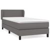 vidaXL Boxspring met matras kunstleer grijs 90x190 cm