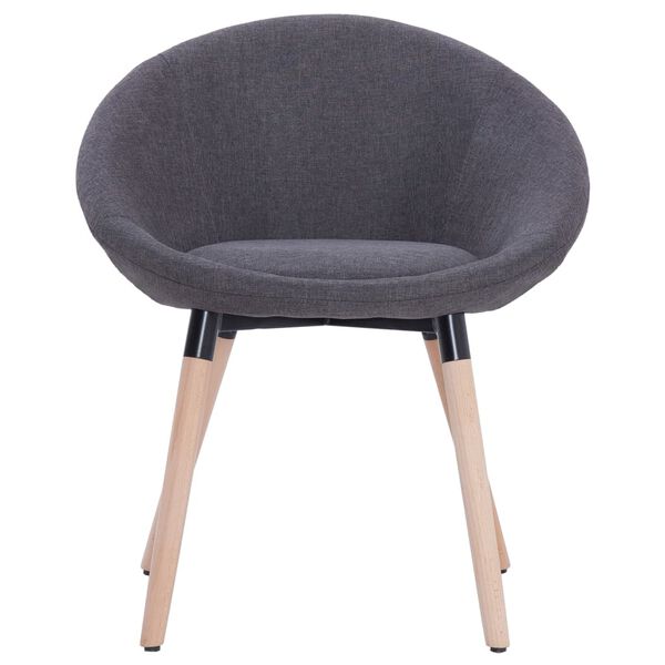 vidaXL Eetkamerstoelen 2 st stof donkergrijs