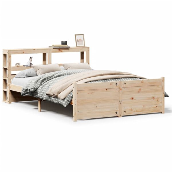 vidaXL Bedframe met hoofdbord massief grenenhout 120x200 cm
