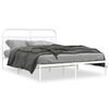 vidaXL Bedframe met hoofdbord metaal wit 135x190 cm