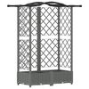 vidaXL Verhoogd Bed met Trellis en Dak Lichtgrijs 124 x 40 x 123 cm PP