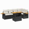 vidaXL 6-delige Loungeset met kussens poly rattan zwart