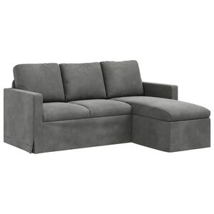 vidaXL Bank Donkergrijs 178 x 134 x 80 cm Fluweel