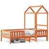 vidaXL Bedframe met huisje massief grenenhout wasbruin 100x200 cm