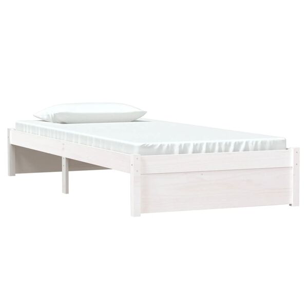 vidaXL Bedframe massief hout wit 90x190 cm