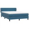 vidaXL Boxspring met matras fluweel donkerblauw 160x220 cm