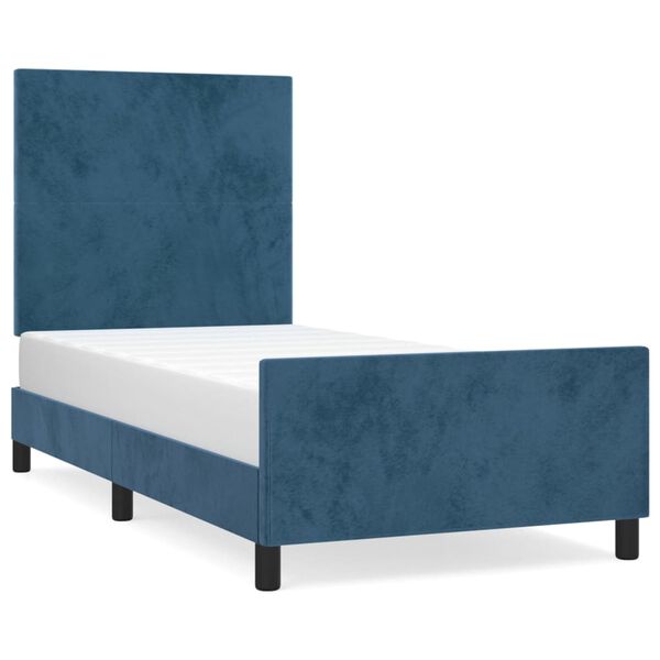 vidaXL Bedframe zonder matras 80x200 cm fluweel donkerblauw