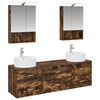 vidaXL Badkamermeubelset 5 pcs Gerookt eiken Bewerkt hout en glas