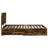 vidaXL Bedframe met hoofdeinde Gerookt eiken 140 x 200 cm Bewerkt hout