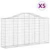 vidaXL Schanskorven 5 st gewelfd 200x30x100/120 cm ijzer