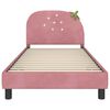 vidaXL Bedframe voor kinderen met hoofdbord Roze 80 x 200 cm Fluweel