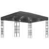 vidaXL Prieel met LED-lichtslinger 3x4 m antracietkleurig