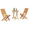 vidaXL Vouw Bistro Set 3 pcs Bruin Massief acaciahout