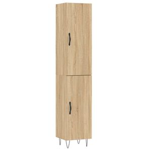 vidaXL Hoge kast 34,5x34x180 cm bewerkt hout sonoma eikenkleurig