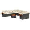 vidaXL 11-delige Loungeset met kussens poly rattan zwart
