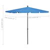 vidaXL Parasol met paal 210x140 cm azuurblauw