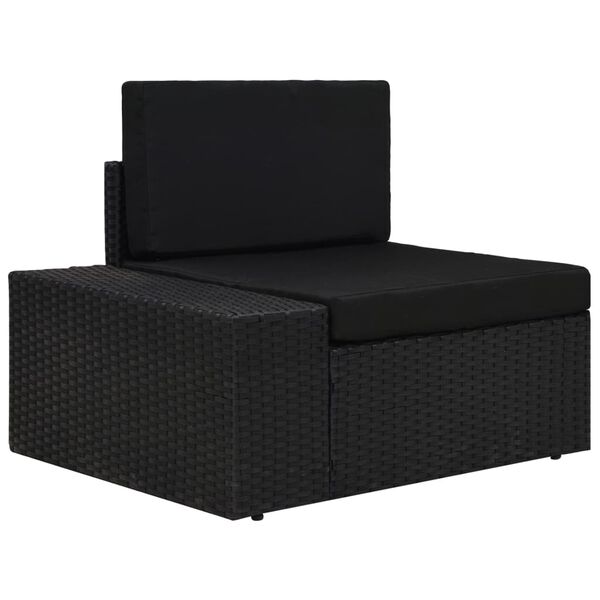 vidaXL 8-delige Loungeset poly rattan zwart