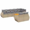 vidaXL 9-delige Loungeset met kussens poly rattan beige