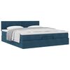vidaXL Ottoman bed met matras 200x200 cm fluweel donkerblauw