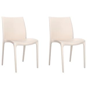 vidaXL Tuinstoelen 2 st 50x46x80 cm polypropeen cr&egrave;mekleurig